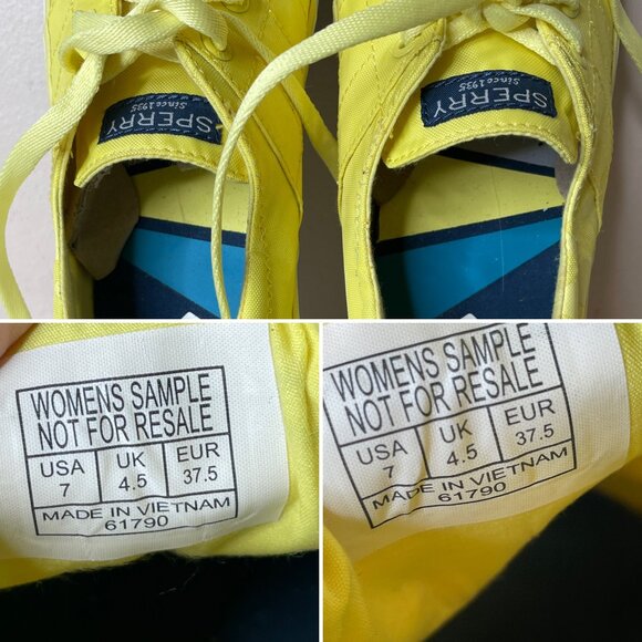 Sperry Yellow Bionic Sneakers Sample Shoes Size 7 - Picture 11 of 15